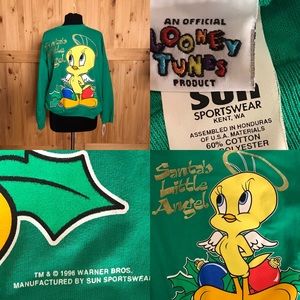 Vintage 90s Christmas Tweety Bird Santa’s little Angel NWT